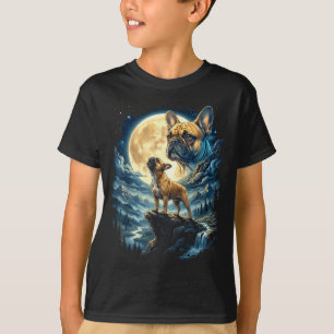 French bulldog howling to the moon animal meme 90s T-Shirt