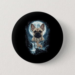 French bulldog howling to the moon meme 90s animal 6 cm round badge