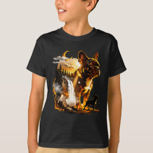 French bulldog howling to the moon meme 90s animal T-Shirt