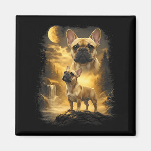 French bulldog ! howling to the moon meme 90s magnet