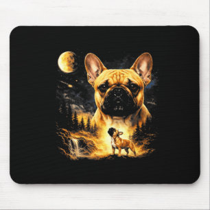 French bulldog howling to the moon vintage 90s mouse mat