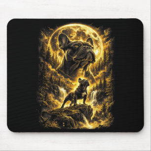 French bulldog howling to the moon vintage dog art mouse mat
