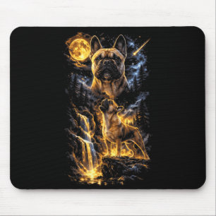 French Bulldog Howling to The Moon Vintage Funny Mouse Mat