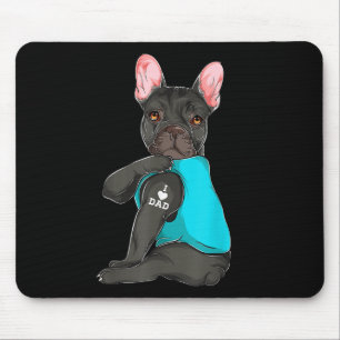 French Bulldog I Love Dad Tattoo Apparel, Dog Dad Mouse Mat