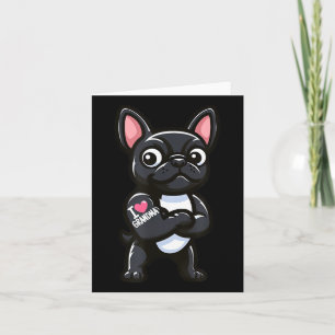 French Bulldog I Love Grandma Funny Dog Tattoo Card