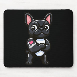 French Bulldog I Love Grandma Funny Dog Tattoo  Mouse Mat