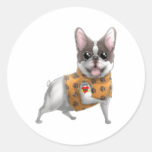 French Bulldog I Love Mum Tattoo Dog Shirt Mothers Classic Round Sticker