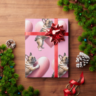 French Bulldog I love you Wrapping Paper