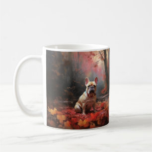 French Bulldog in Autumn Leaves Fall Inspire Coffee Mug