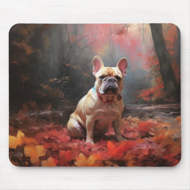 French Bulldog  in Autumn Leaves Fall Inspire  Mouse Mat (Front)
