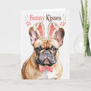 French Bulldog in Bunny Ears for Easter Holiday Card