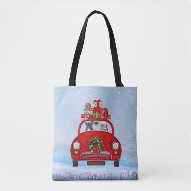 French Bulldog In Car With Santa Claus  Tote Bag (Front)