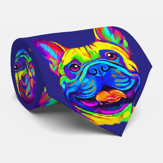 French Bulldog in Colours Tie (Rolled)