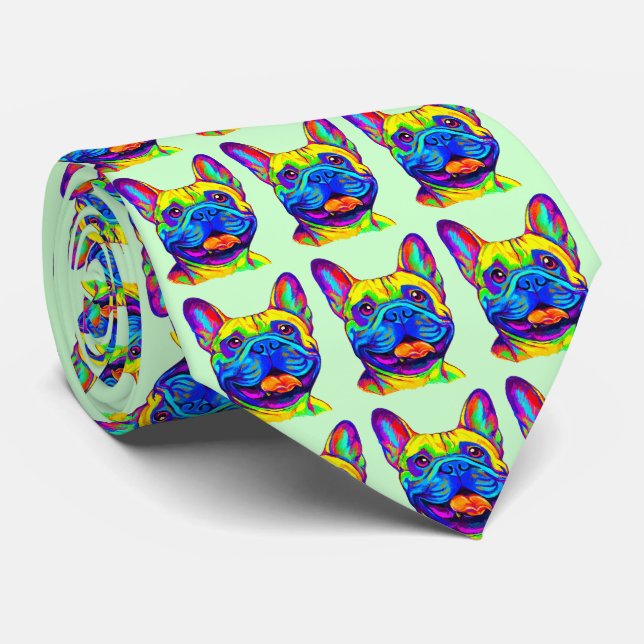 French Bulldog in Colours Tie (Rolled)