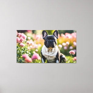 French Bulldog in garden. Canvas Print