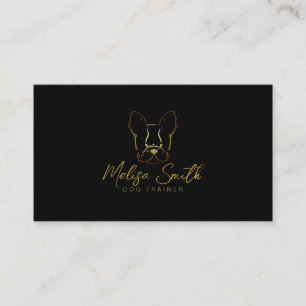 French bulldog in gold colour business card