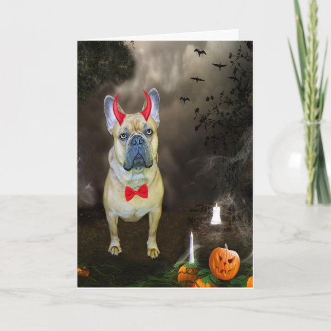 French Bulldog in Halloween Costume Card (Front)