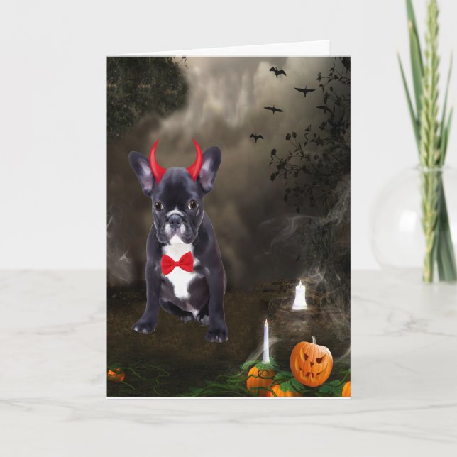 French Bulldog in Halloween Costume  Card (Front)