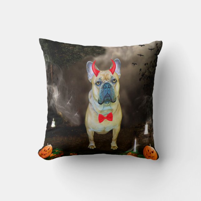 French Bulldog in Halloween Costume Cushion (Front)