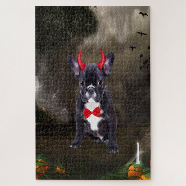 French Bulldog in Halloween Costume Jigsaw Puzzle (Vertical)
