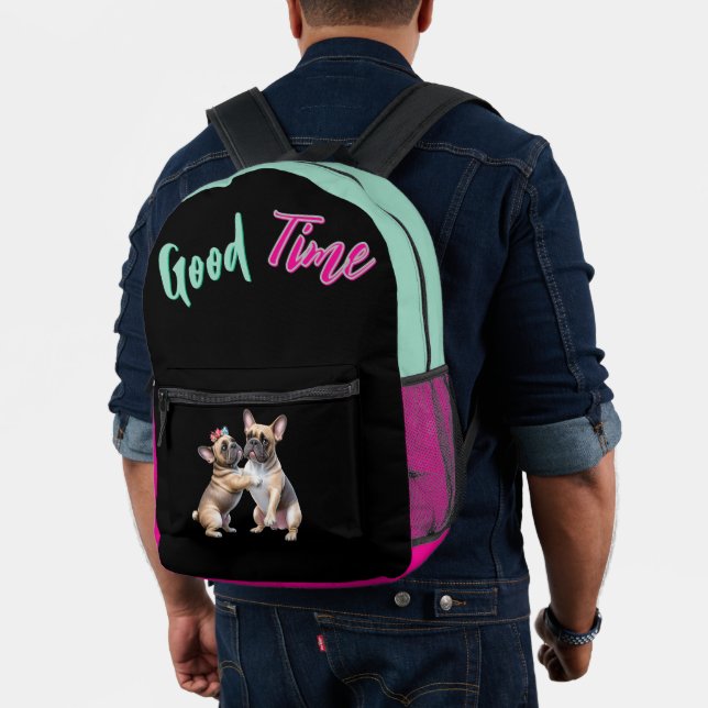 French Bulldog in love Valentine's Day  Printed Backpack (Insitu (Model))