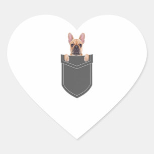 French Bulldog In My Pocket Gift Heart Sticker