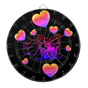French bulldog in Neon Dartboard