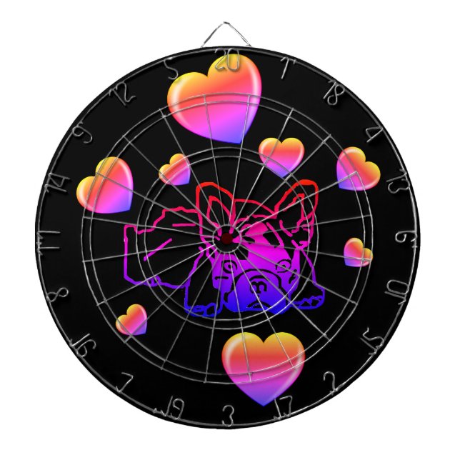 French bulldog in Neon Dartboard (Front)