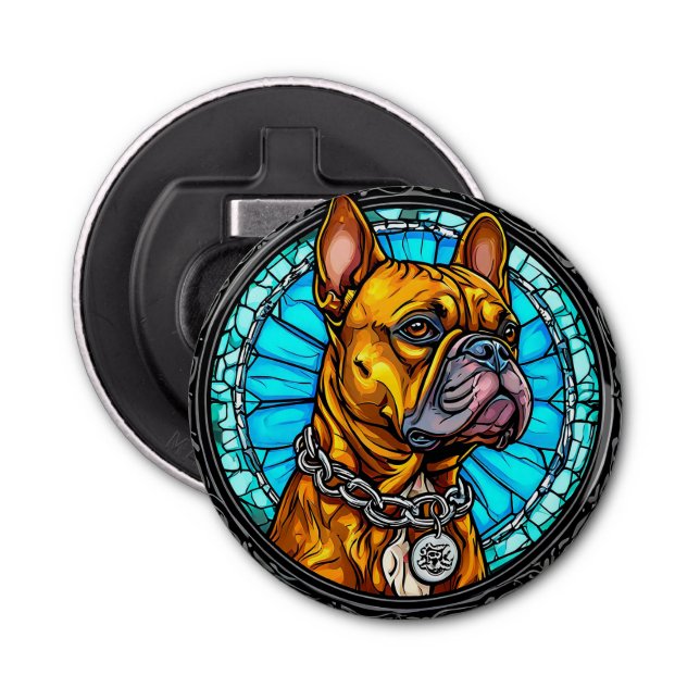 French Bulldog in Ornate Design Bottle Opener (Front)