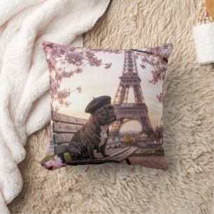 French Bulldog In Paris Cushion