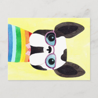 French Bulldog in Rainbow T-shirt Postcard