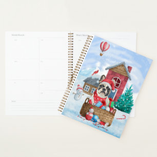 French Bulldog In snow Christmas Dog House Planner