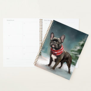 French Bulldog in Snow Christmas Planner