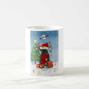 French Bulldog in Snow with Christmas Gifts Coffee Mug