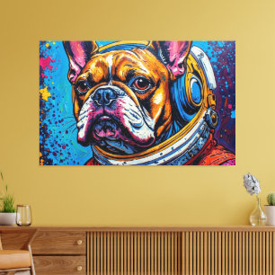 FRENCH BULLDOG IN SPACE 6 CANVAS PRINT