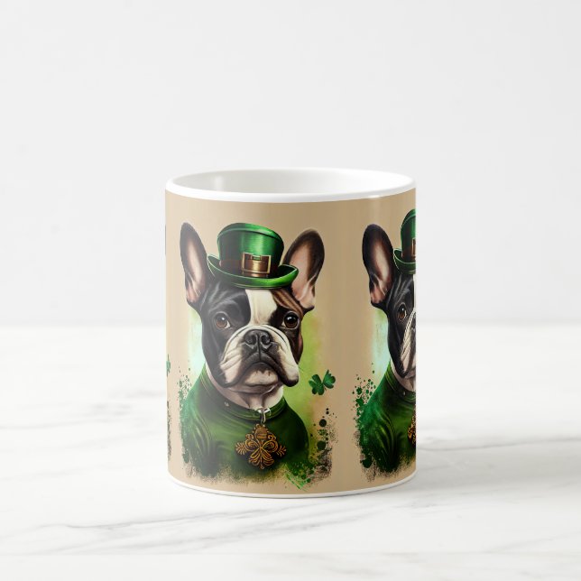French Bulldog in St. Patrick's Day Dress Coffee Mug (Center)