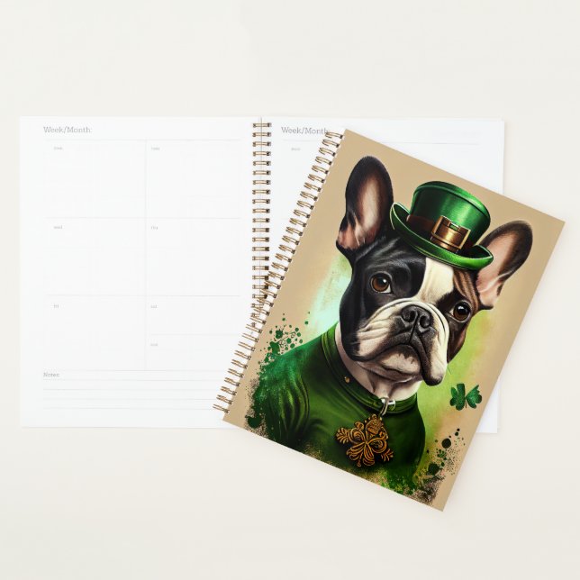 French Bulldog in St. Patrick's Day Dress Planner (Display)