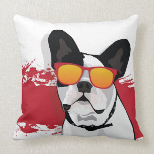 French Bulldog in Sunglasses Cushion