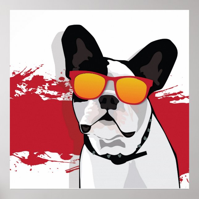 French Bulldog in Sunglasses Poster (Front)