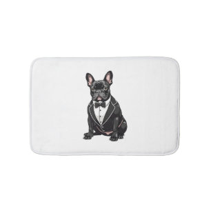 French Bulldog in Tuxedo Bath Mat