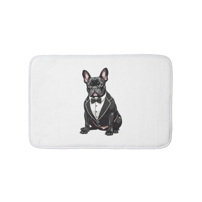 French Bulldog in Tuxedo Bath Mat (Front)