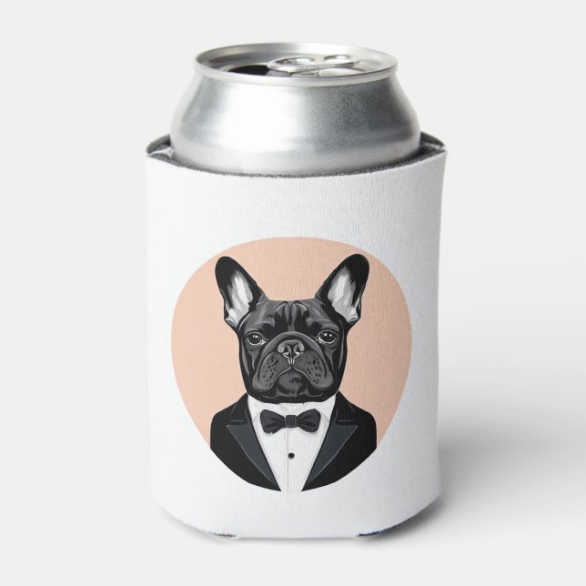 French Bulldog in Tuxedo Can Cooler (Can Front)