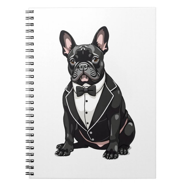 French Bulldog in Tuxedo Notebook (Front)