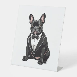 French Bulldog in Tuxedo Pedestal Sign