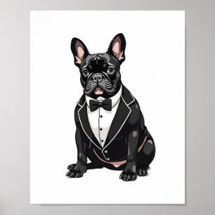 French Bulldog in Tuxedo Poster
