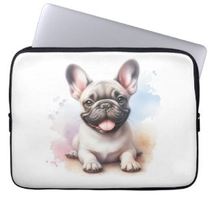 French Bulldog in watercolor Laptop Sleeve