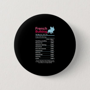 French Bulldog Ingredient Lists 6 Cm Round Badge