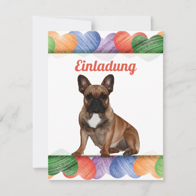 French Bulldog Invitation (Front)