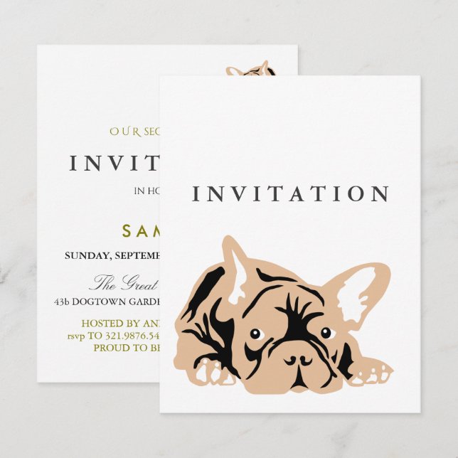 French Bulldog Invitation (Front/Back)