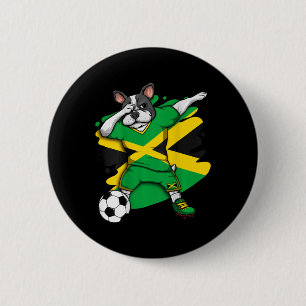 French Bulldog Jamaica Soccer Fans Jersey Football 6 Cm Round Badge